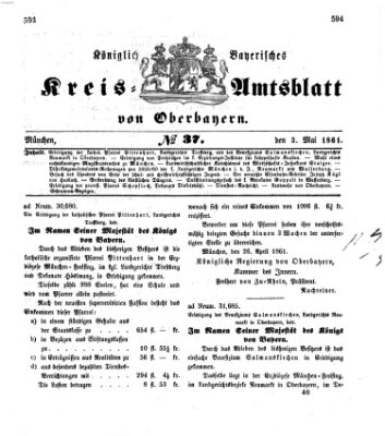 Königlich-bayerisches Kreis-Amtsblatt von Oberbayern (Münchner Intelligenzblatt) Freitag 3. Mai 1861