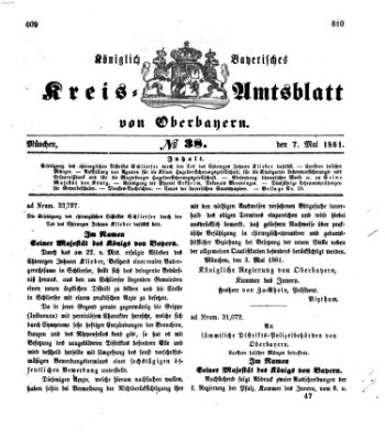 Königlich-bayerisches Kreis-Amtsblatt von Oberbayern (Münchner Intelligenzblatt) Dienstag 7. Mai 1861