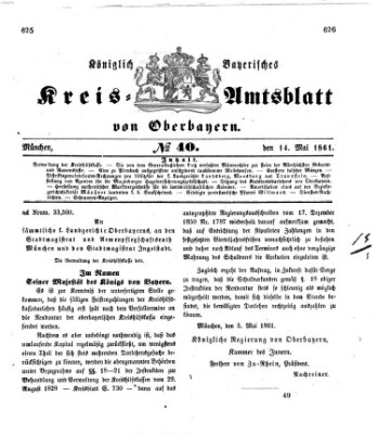 Königlich-bayerisches Kreis-Amtsblatt von Oberbayern (Münchner Intelligenzblatt) Dienstag 14. Mai 1861