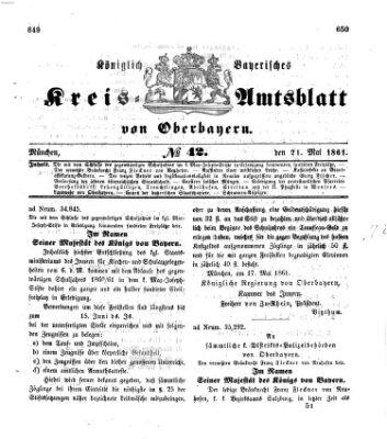 Königlich-bayerisches Kreis-Amtsblatt von Oberbayern (Münchner Intelligenzblatt) Dienstag 21. Mai 1861