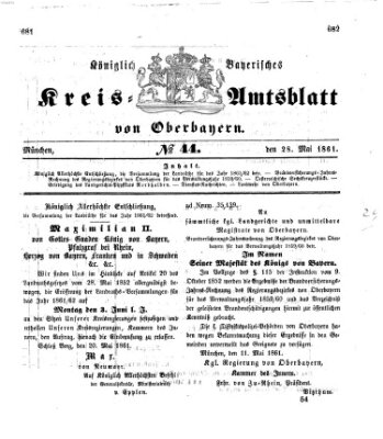 Königlich-bayerisches Kreis-Amtsblatt von Oberbayern (Münchner Intelligenzblatt) Dienstag 28. Mai 1861