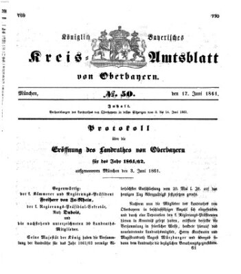 Königlich-bayerisches Kreis-Amtsblatt von Oberbayern (Münchner Intelligenzblatt) Montag 17. Juni 1861