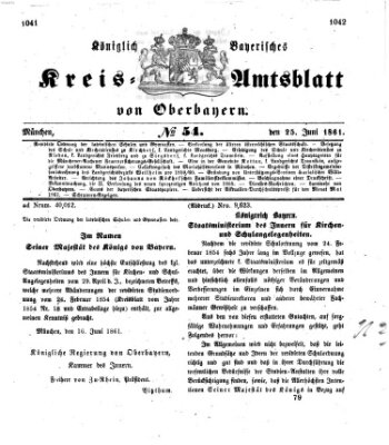 Königlich-bayerisches Kreis-Amtsblatt von Oberbayern (Münchner Intelligenzblatt) Dienstag 25. Juni 1861