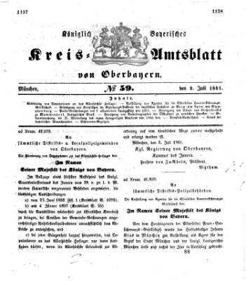 Königlich-bayerisches Kreis-Amtsblatt von Oberbayern (Münchner Intelligenzblatt) Dienstag 9. Juli 1861