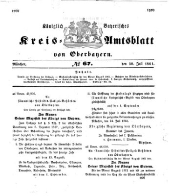 Königlich-bayerisches Kreis-Amtsblatt von Oberbayern (Münchner Intelligenzblatt) Dienstag 30. Juli 1861