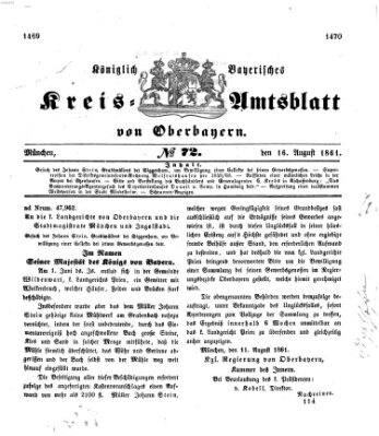 Königlich-bayerisches Kreis-Amtsblatt von Oberbayern (Münchner Intelligenzblatt) Freitag 16. August 1861