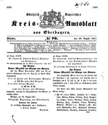 Königlich-bayerisches Kreis-Amtsblatt von Oberbayern (Münchner Intelligenzblatt) Freitag 30. August 1861