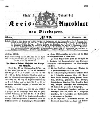 Königlich-bayerisches Kreis-Amtsblatt von Oberbayern (Münchner Intelligenzblatt) Dienstag 10. September 1861