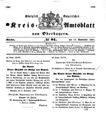 Königlich-bayerisches Kreis-Amtsblatt von Oberbayern (Münchner Intelligenzblatt) Dienstag 17. September 1861