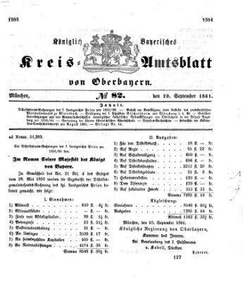 Königlich-bayerisches Kreis-Amtsblatt von Oberbayern (Münchner Intelligenzblatt) Freitag 20. September 1861