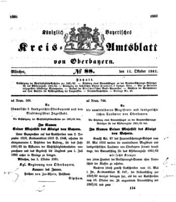 Königlich-bayerisches Kreis-Amtsblatt von Oberbayern (Münchner Intelligenzblatt) Freitag 11. Oktober 1861