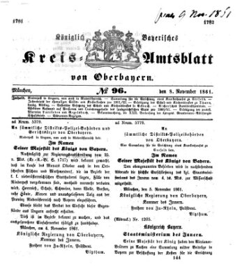 Königlich-bayerisches Kreis-Amtsblatt von Oberbayern (Münchner Intelligenzblatt) Freitag 8. November 1861