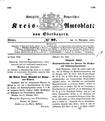 Königlich-bayerisches Kreis-Amtsblatt von Oberbayern (Münchner Intelligenzblatt) Dienstag 12. November 1861