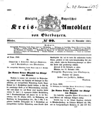 Königlich-bayerisches Kreis-Amtsblatt von Oberbayern (Münchner Intelligenzblatt) Dienstag 19. November 1861