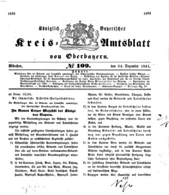 Königlich-bayerisches Kreis-Amtsblatt von Oberbayern (Münchner Intelligenzblatt) Dienstag 24. Dezember 1861