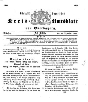 Königlich-bayerisches Kreis-Amtsblatt von Oberbayern (Münchner Intelligenzblatt) Dienstag 31. Dezember 1861