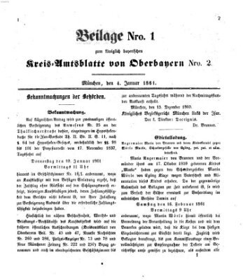 Königlich-bayerisches Kreis-Amtsblatt von Oberbayern (Münchner Intelligenzblatt) Freitag 4. Januar 1861