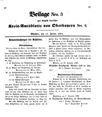 Königlich-bayerisches Kreis-Amtsblatt von Oberbayern (Münchner Intelligenzblatt) Freitag 18. Januar 1861