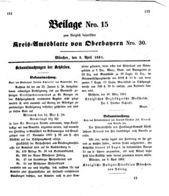 Königlich-bayerisches Kreis-Amtsblatt von Oberbayern (Münchner Intelligenzblatt) Dienstag 9. April 1861