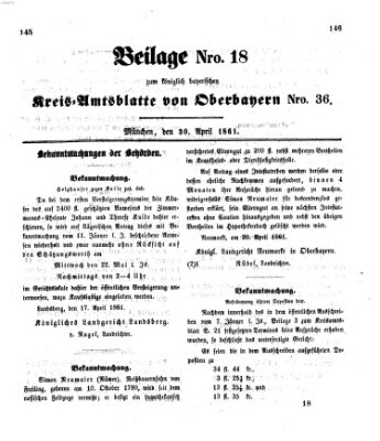 Königlich-bayerisches Kreis-Amtsblatt von Oberbayern (Münchner Intelligenzblatt) Dienstag 30. April 1861