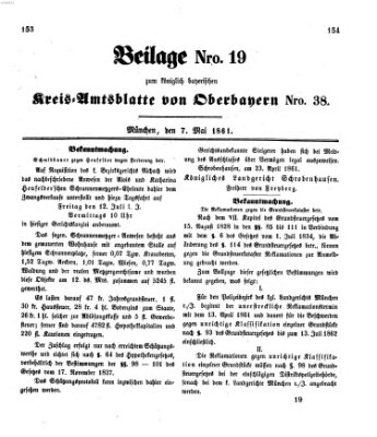 Königlich-bayerisches Kreis-Amtsblatt von Oberbayern (Münchner Intelligenzblatt) Dienstag 7. Mai 1861