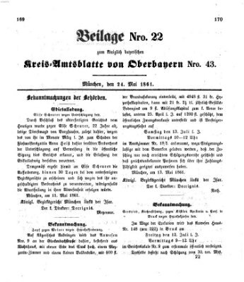 Königlich-bayerisches Kreis-Amtsblatt von Oberbayern (Münchner Intelligenzblatt) Freitag 24. Mai 1861