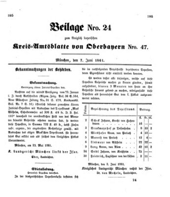 Königlich-bayerisches Kreis-Amtsblatt von Oberbayern (Münchner Intelligenzblatt) Freitag 7. Juni 1861