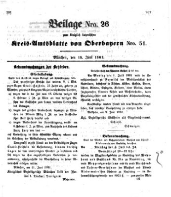 Königlich-bayerisches Kreis-Amtsblatt von Oberbayern (Münchner Intelligenzblatt) Dienstag 18. Juni 1861