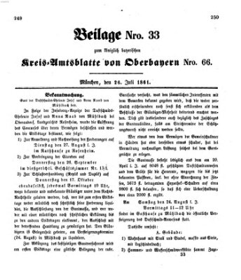 Königlich-bayerisches Kreis-Amtsblatt von Oberbayern (Münchner Intelligenzblatt) Freitag 26. Juli 1861