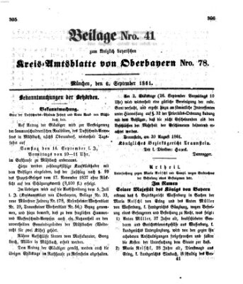 Königlich-bayerisches Kreis-Amtsblatt von Oberbayern (Münchner Intelligenzblatt) Freitag 6. September 1861