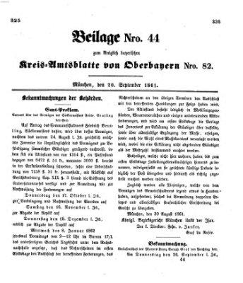 Königlich-bayerisches Kreis-Amtsblatt von Oberbayern (Münchner Intelligenzblatt) Freitag 20. September 1861