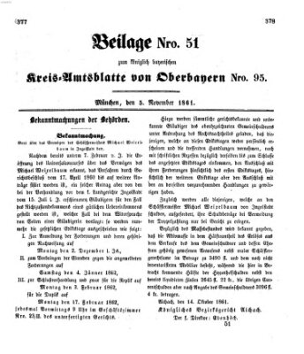 Königlich-bayerisches Kreis-Amtsblatt von Oberbayern (Münchner Intelligenzblatt) Dienstag 5. November 1861