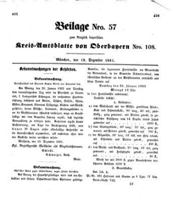 Königlich-bayerisches Kreis-Amtsblatt von Oberbayern (Münchner Intelligenzblatt) Donnerstag 19. Dezember 1861