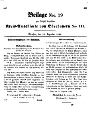 Königlich-bayerisches Kreis-Amtsblatt von Oberbayern (Münchner Intelligenzblatt) Dienstag 31. Dezember 1861