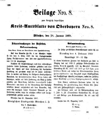 Königlich-bayerisches Kreis-Amtsblatt von Oberbayern (Münchner Intelligenzblatt) Dienstag 28. Januar 1868