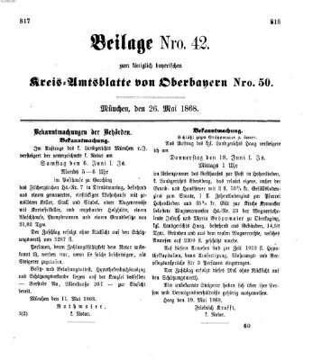 Königlich-bayerisches Kreis-Amtsblatt von Oberbayern (Münchner Intelligenzblatt) Dienstag 26. Mai 1868