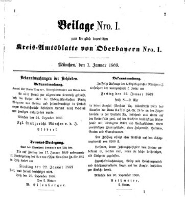 Königlich-bayerisches Kreis-Amtsblatt von Oberbayern (Münchner Intelligenzblatt) Freitag 1. Januar 1869