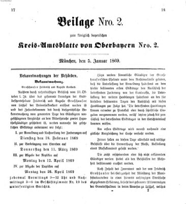 Königlich-bayerisches Kreis-Amtsblatt von Oberbayern (Münchner Intelligenzblatt) Dienstag 5. Januar 1869