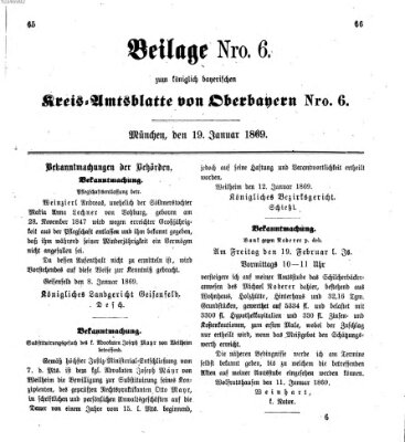 Königlich-bayerisches Kreis-Amtsblatt von Oberbayern (Münchner Intelligenzblatt) Dienstag 19. Januar 1869