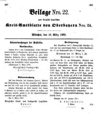 Königlich-bayerisches Kreis-Amtsblatt von Oberbayern (Münchner Intelligenzblatt) Dienstag 16. März 1869