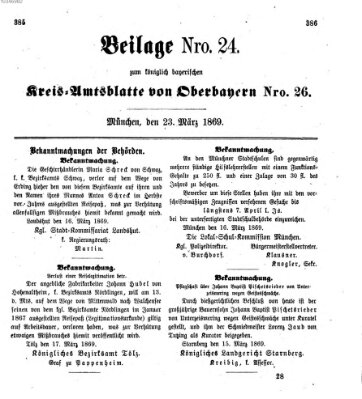 Königlich-bayerisches Kreis-Amtsblatt von Oberbayern (Münchner Intelligenzblatt) Dienstag 23. März 1869