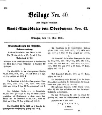 Königlich-bayerisches Kreis-Amtsblatt von Oberbayern (Münchner Intelligenzblatt) Dienstag 18. Mai 1869