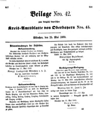 Königlich-bayerisches Kreis-Amtsblatt von Oberbayern (Münchner Intelligenzblatt) Dienstag 25. Mai 1869