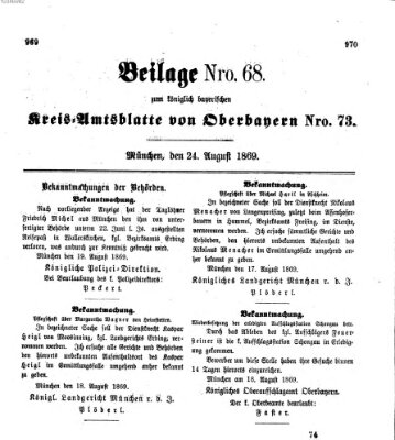 Königlich-bayerisches Kreis-Amtsblatt von Oberbayern (Münchner Intelligenzblatt) Dienstag 24. August 1869