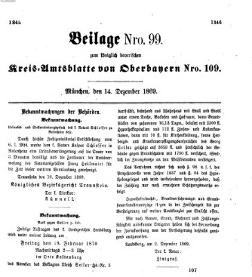 Königlich-bayerisches Kreis-Amtsblatt von Oberbayern (Münchner Intelligenzblatt) Dienstag 14. Dezember 1869