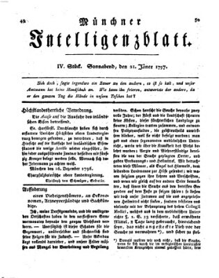 Münchner Intelligenzblatt Samstag 21. Januar 1797