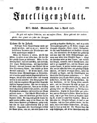 Münchner Intelligenzblatt Samstag 1. April 1797