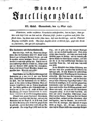 Münchner Intelligenzblatt Samstag 13. Mai 1797