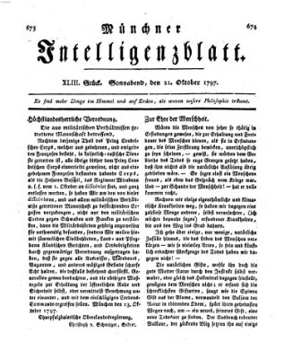 Münchner Intelligenzblatt Samstag 21. Oktober 1797