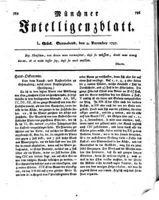 Münchner Intelligenzblatt Samstag 9. Dezember 1797